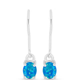 Cercei din Argint 925 ( 1.32 grame ) cu Opal Albastru Etiopian Paraiba 0.43 Carate