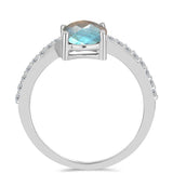 Inel din Argint 925 ( 2.77 grame ) cu Gullgruvene Labradorit și Topaz Alb 2.18 Carate