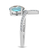 Inel din Argint 925 ( 2.77 grame ) cu Gullgruvene Labradorit și Topaz Alb 2.18 Carate