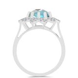 Inel din Argint 925 ( 3.56 grame ) cu Gullgruvene Labradorit și Topaz Alb 3.22 Carate