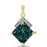 Pandantiv din Argint 925 Placat cu Aur ( 0.99 grame ) cu Drusy Verde și Topaz Alb 3.58 Carate