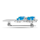 Broşă din Argint 925 ( 3.41 grame ) cu Opal Albastru Etiopian Paraiba și Topaz Alb 1.36 Carate