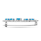 Broşă din Argint 925 ( 4.22 grame ) cu Opal Albastru Etiopian Paraiba 0.82 Carate