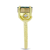 Inel din Argint 925 Placat cu Aur ( 3.17 grame ) cu Drusy Verde și Topaz Alb 2.84 Carate