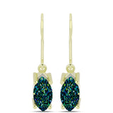 Cercei din Argint 925 Placat cu Aur ( 1.74 grame ) cu Drusy Verde 2.46 Carate