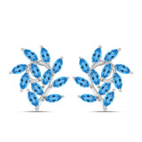 Cercei din Argint 925 ( 4.26 grame ) cu Topaz Swiss Blue 3.48 Carate