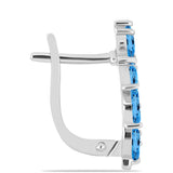 Cercei din Argint 925 ( 4.26 grame ) cu Topaz Swiss Blue 3.48 Carate