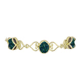 Brățară din Argint 925 Placat cu Aur ( 8.56 grame ) cu Drusy Verde 7.62 Carate