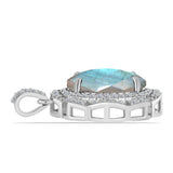Pandantiv din Argint 925 ( 2.48 grame ) cu Gullgruvene Labradorit și Topaz Alb 5.57 Carate