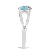 Inel din Argint 925 ( 3.18 grame ) cu Gullgruvene Labradorit și Topaz Alb 1.39 Carate