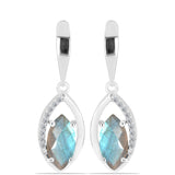 Cercei din Argint 925 ( 3.98 grame ) cu Gullgruvene Labradorit și Topaz Alb 3.27 Carate