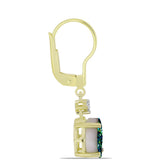 Cercei din Argint 925 Placat cu Aur ( 2.2 grame ) cu Drusy Verde și Topaz Alb 3.94 Carate
