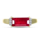 Inel din Argint 925 Placat cu Aur ( 1.86 grame ) cu Rubin Malagasy și Topaz Alb 2.27 Carate