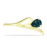 Broşă din Argint 925 Placat cu Aur ( 2.95 grame ) cu Drusy Verde 1.85 Carate
