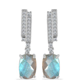 Cercei din Argint 925 ( 4.45 grame ) cu Gullgruvene Labradorit și Topaz Alb 6.63 Carate