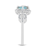 Inel din Argint 925 ( 2.78 grame ) cu Gullgruvene Labradorit și Topaz Alb 1.39 Carate