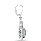 Cercei din Argint 925 ( 3.76 grame ) cu Gullgruvene Labradorit și Topaz Alb 2.37 Carate