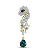 Pandantiv din Argint 925 Placat cu Aur ( 3.29 grame ) cu Drusy Verde și Spinel Negru 2.43 Carate