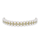 Brățară din Argint 925 Placat cu Aur ( 6.17 grame ) cu Perlă de Apă Dulce Albă și Topaz Alb 69.96 Carate