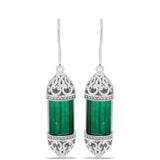 Cercei din Argint 925 ( 7.36 grame ) cu Malachit 13.99 Carate