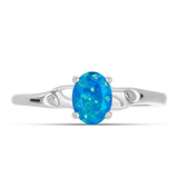 Inel din Argint 925 ( 1.93 grame ) cu Opal Albastru Etiopian Paraiba 0.47 Carate