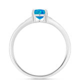 Inel din Argint 925 ( 1.93 grame ) cu Opal Albastru Etiopian Paraiba 0.47 Carate
