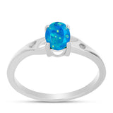 Inel din Argint 925 ( 1.93 grame ) cu Opal Albastru Etiopian Paraiba 0.47 Carate