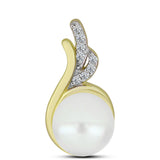 Pandantiv din Argint 925 Placat cu Aur ( 1.61 grame ) cu Perlă de Apă Dulce Albă și Topaz Alb 3.24 Carate