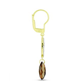Cercei din Argint 925 Placat cu Aur ( 1.94 grame ) cu Cuarț Coniac și Topaz Alb 5.5 Carate