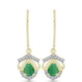 Cercei din Argint 925 Placat cu Aur ( 2.29 grame ) cu Smarald Brazilian și Topaz Alb 0.97 Carate