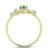 Inel din Argint 925 Placat cu Aur ( 3.36 grame ) cu Smarald Brazilian și Topaz Alb 0.38 Carate