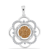 Pandantiv din Argint 925 ( 3.26 grame ) cu Drusy Auriu și Topaz Alb 3.26 Carate