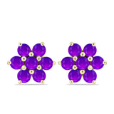 Cercei din Argint 925 Placat cu Aur ( 2.25 grame ) cu Agat Violet 1.51 Carate