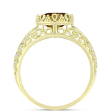 Inel din Argint 925 Placat cu Aur ( 4.33 grame ) cu Cuarț Coniac 2.63 Carate