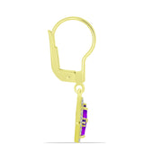 Cercei din Argint 925 Placat cu Aur ( 3.44 grame ) cu Agat Violet și Ametist Marocan 2.42 Carate