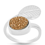 Inel din Argint 925 ( 4.5 grame ) cu Drusy Auriu 3.68 Carate