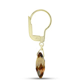 Cercei din Argint 925 Placat cu Aur ( 0.95 grame ) cu Cuarț Coniac 5.37 Carate