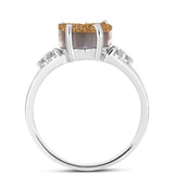 Inel din Argint 925 ( 2.83 grame ) cu Drusy Auriu și Topaz Alb 5.75 Carate