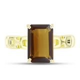 Inel din Argint 925 Placat cu Aur ( 3.37 grame ) cu Cuarț Coniac 4.11 Carate