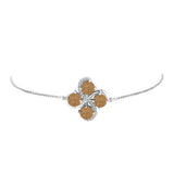 Brățară din Argint 925 ( 4.32 grame ) cu Drusy Auriu și Topaz Alb 3.99 Carate