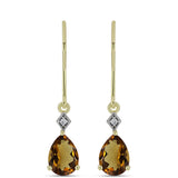 Cercei din Argint 925 Placat cu Aur ( 1.64 grame ) cu Cuarț Coniac și Topaz Alb 2.01 Carate