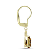 Cercei din Argint 925 Placat cu Aur ( 1.64 grame ) cu Cuarț Coniac și Topaz Alb 2.01 Carate