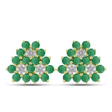Cercei din Argint 925 Placat cu Aur ( 4.48 grame ) cu Smarald Brazilian și Topaz Alb 3.85 Carate