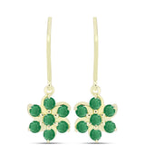 Cercei din Argint 925 Placat cu Aur ( 2.52 grame ) cu Smarald Brazilian 0.96 Carate