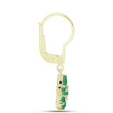 Cercei din Argint 925 Placat cu Aur ( 2.52 grame ) cu Smarald Brazilian 0.96 Carate