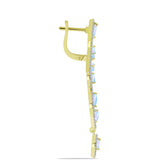 Cercei din Argint 925 Placat cu Aur ( 9 grame ) cu Piatra Lunii Curcubeu și Topaz Alb 4.4 Carate