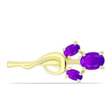 Broşă din Argint 925 Placat cu Aur ( 2.57 grame ) cu Agat Violet 1.09 Carate