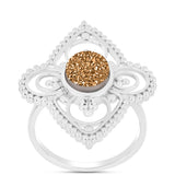 Inel din Argint 925 ( 4.98 grame ) cu Drusy Auriu 2.64 Carate