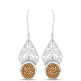 Cercei din Argint 925 ( 6.06 grame ) cu Drusy Auriu 5.35 Carate