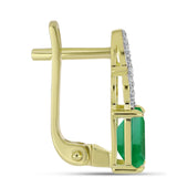 Cercei din Argint 925 Placat cu Aur ( 3.93 grame ) cu Smarald Brazilian și Topaz Alb 3.23 Carate